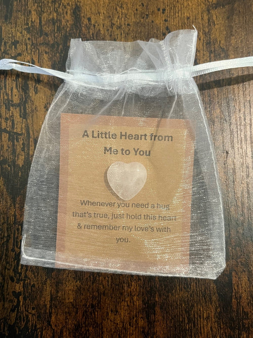 Rose Quartz Pocket Heart | Pocket Hug Gift | Thinking of You | I Love You Gift | Heart Keepsake | Friendship Gift | Letterbox Gift